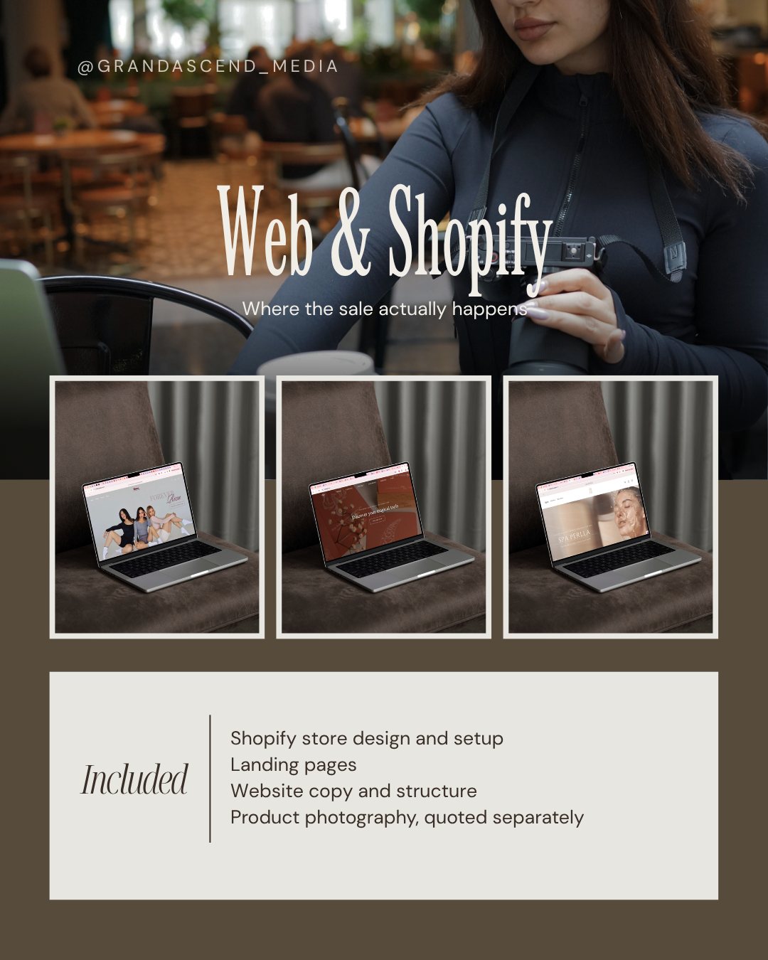 Web and Shopify service slide