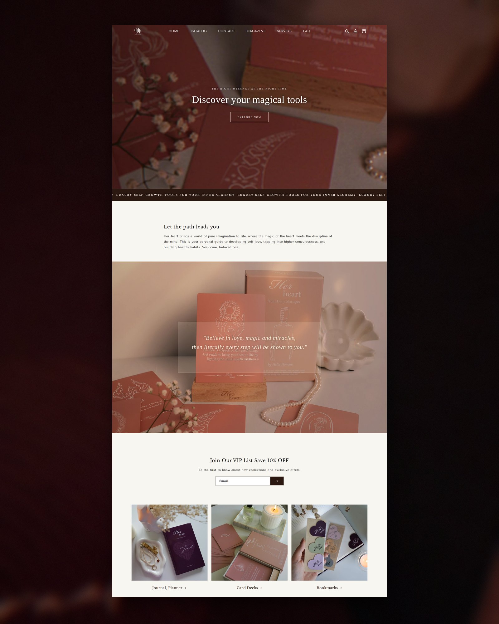 The HerHeart website