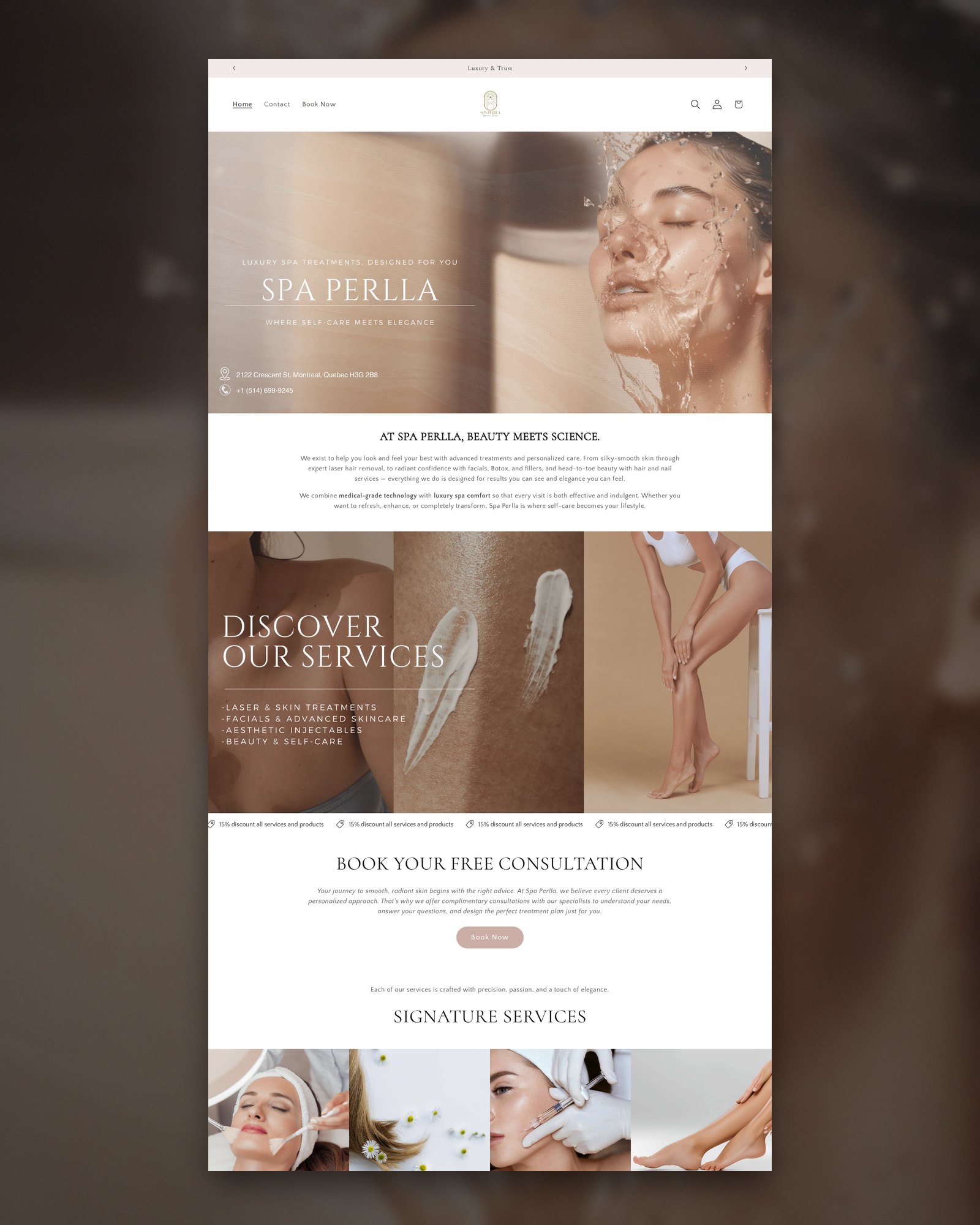 The Spa Perlla website